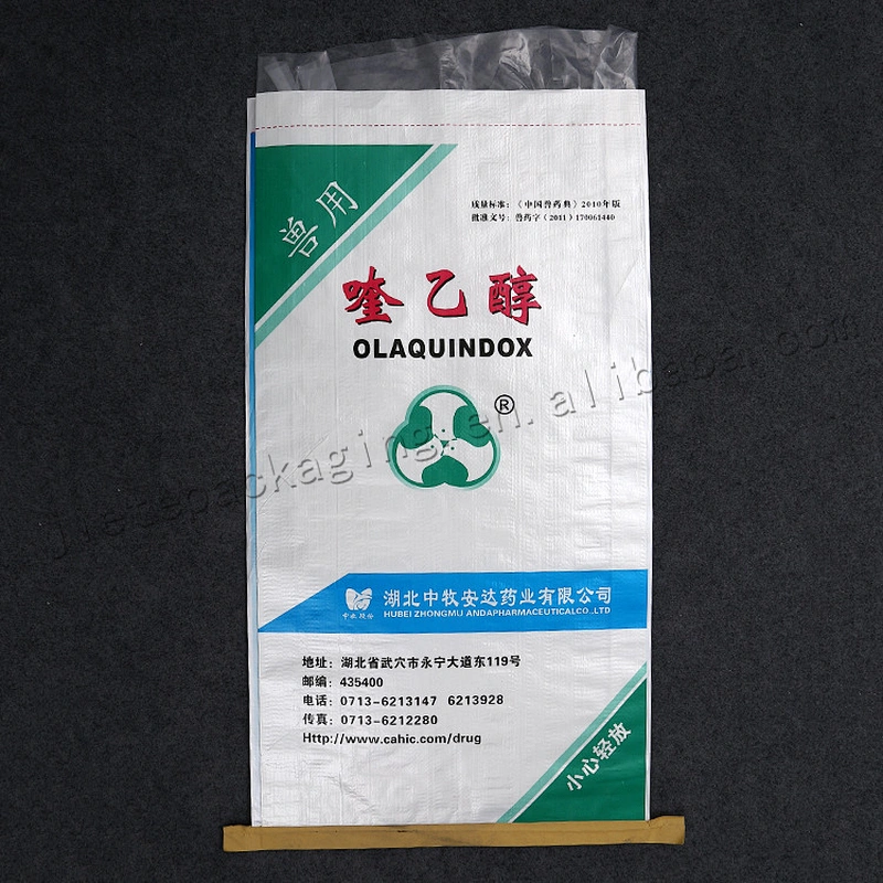 White plastic packaging sack pp woven fertilizer bag with lining 40kg