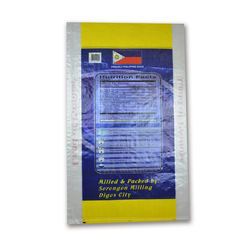 China manufacture transparent plastic rice bag 25kg