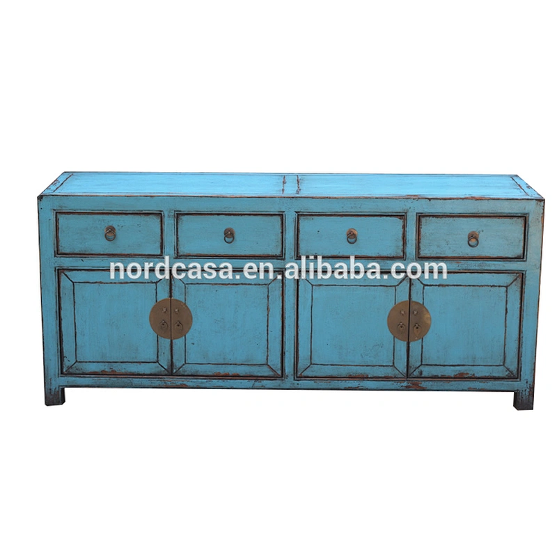 factory price of reclaimed wood chinese antique reproduction blue sideboard