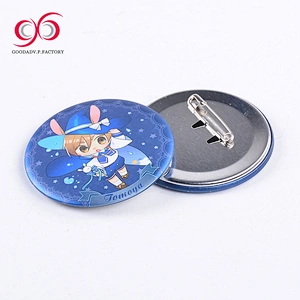 Promotion high quality plastic tin button pin badge 58mm