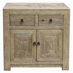 orieantal chinese antique distressed reclaimed elm wood nightstand bedroom furniture