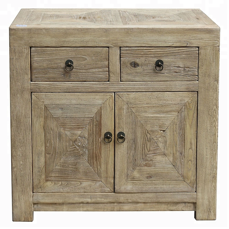 orieantal chinese antique distressed reclaimed elm wood nightstand bedroom furniture