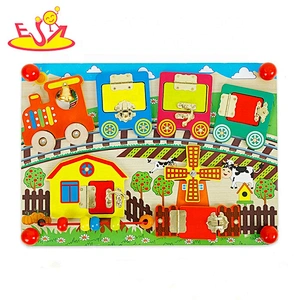 2019 New hottest educational wooden kids busy board for wholesale W12D124