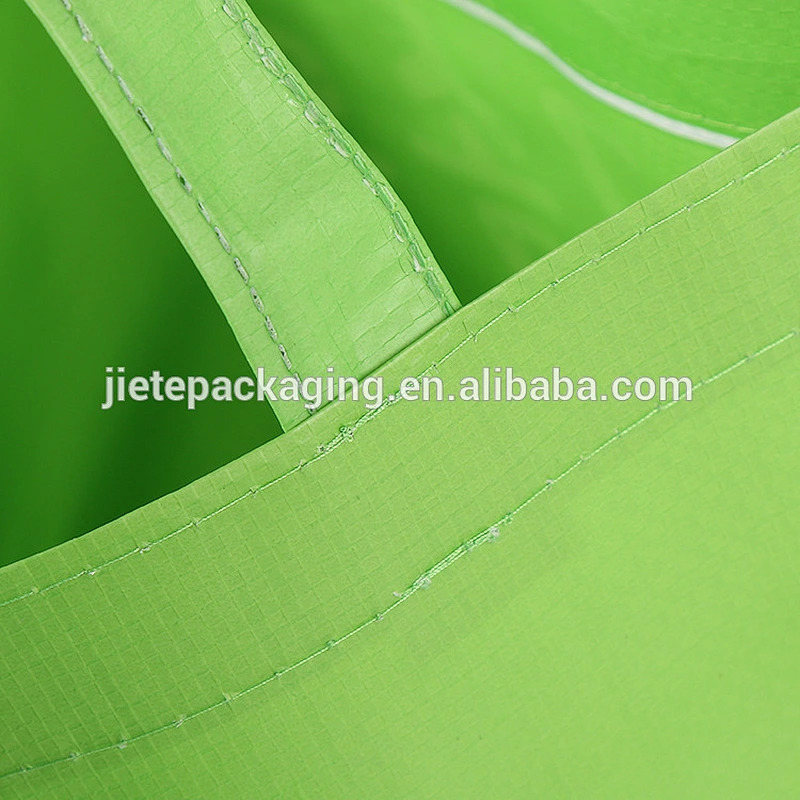 Different size custom printed grocery green PP woven shopping plastic bags