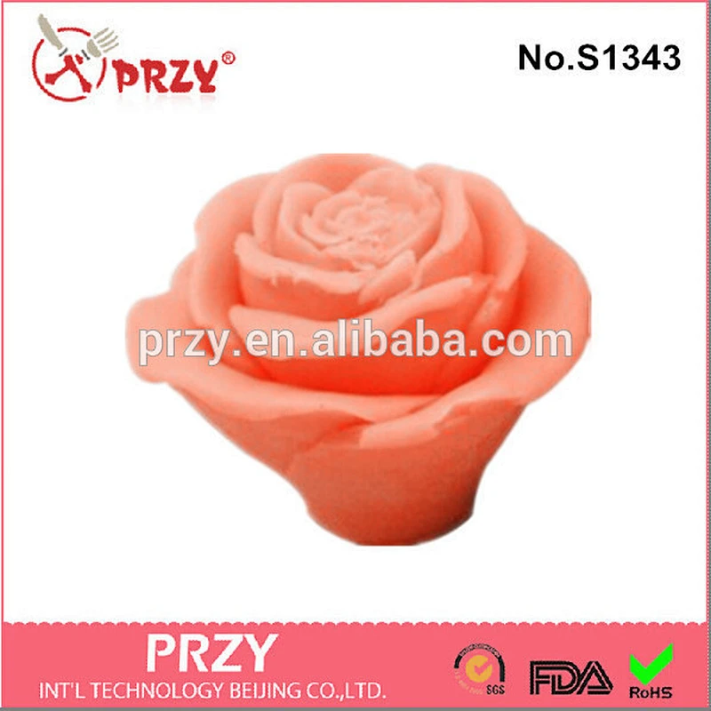 handmade 3d rose silicone candle mold