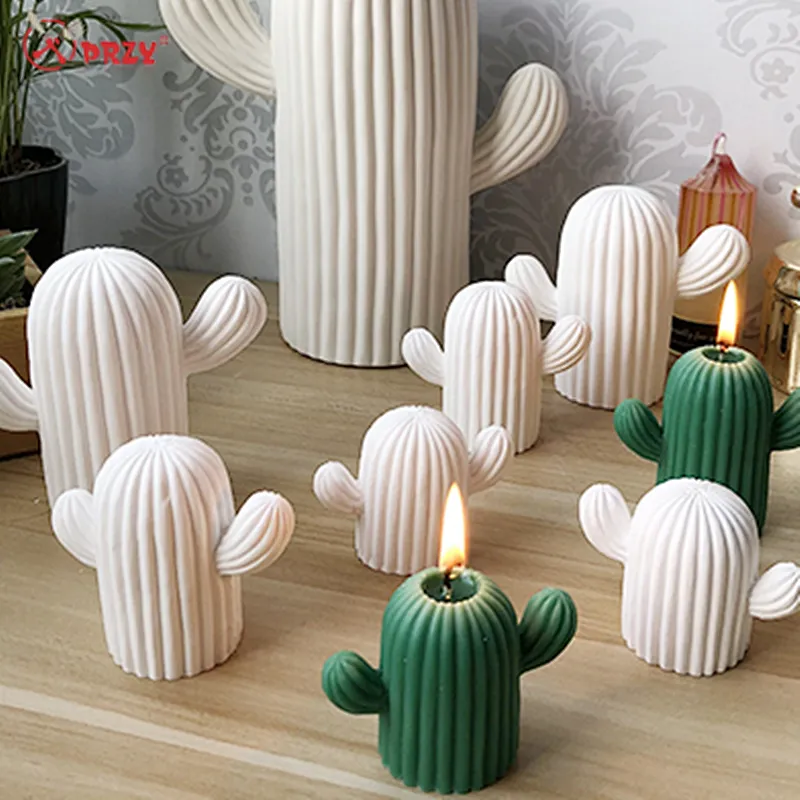 Big Succulent cactus Candle forms simulator 3D small Cactus aroma stone crafts mold planter soap Moulds