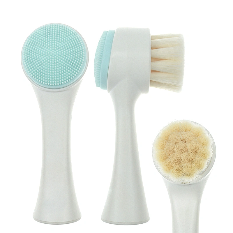Double head makeup face cleaning tools silicone face cleanser and massager brush