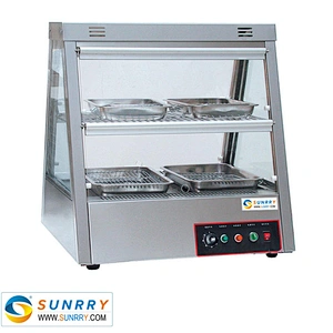 Table top electric 4 dishes 2 layers food display case and food warmer display bar with humidity convenction system