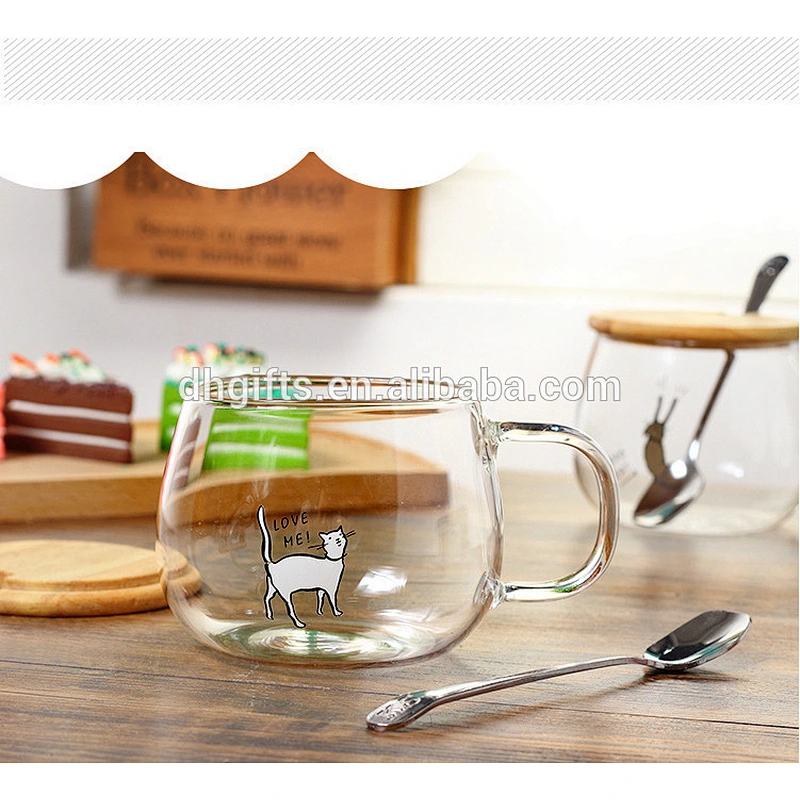 Hot Sale Cute Cat Milk Cup Glass Juice Cup Coffee Mug