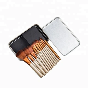 Private Label 12pcs Mini Makeup Brush Set Travel With Tin Box