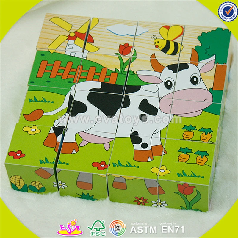 wholesale kids wooden cubic puzzle, cheap baby wooden cubic puzzle, hottest children wooden cubic puzzle W14F038