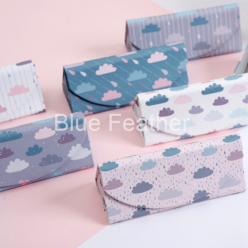 Creative Printing Triangle Sunglasses Case Spectacle Box Folding Glasses Case