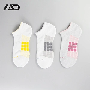 half terry square design breathable mesh ankle socks