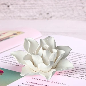 HC0030 Silica gel 3D white lotus silicone soap mold for flowers bouquet handmade soap making molds