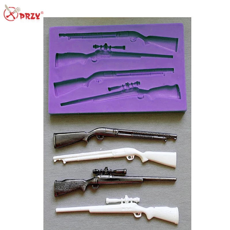 New fondant mold Rifle shape Sugarcraft gun molds Silicone handmade cake decorations Mold