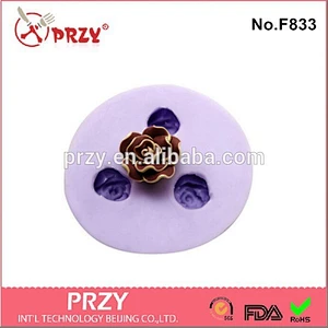 3 holes silicone chocolate rose mold
