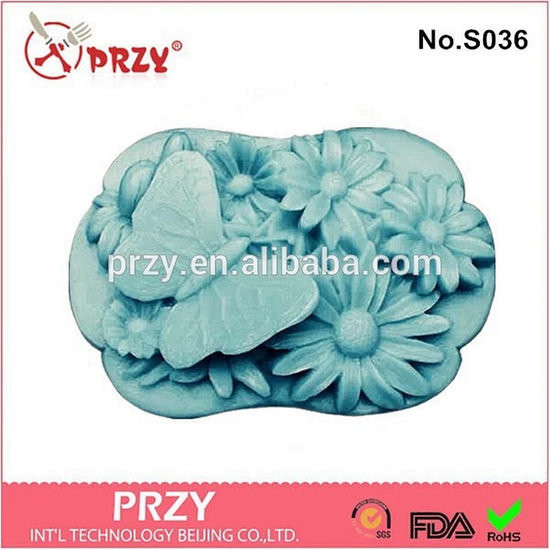 2015 DIY handmade butterfly in flower silicone molds for soap making