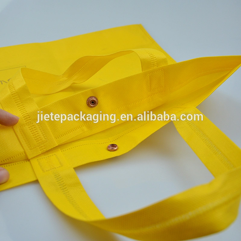 custom order orange, yellow recycled folding non woven reusable shopping bags