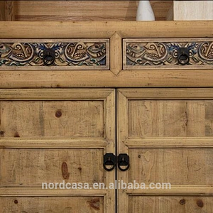 America style recycle elm wood display cabinet