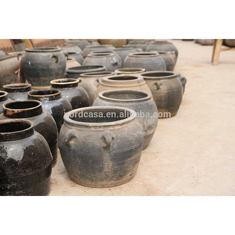 chinese black antique jar Ceramic Brown Pots