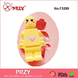 F3289 Lego Man silicone molds for cake decoration silicone lego mold food grade lego mold