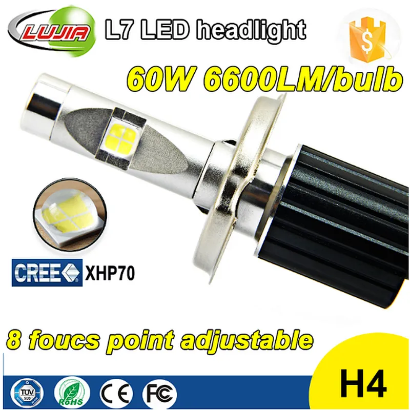 2017 NEW Hot Sale H4 H7 H11 9005 9006 D1S D1R LED Headlight Copper Heat Tube LED Headlight Adjustable L7 H7 13200lm XHP70 LED
