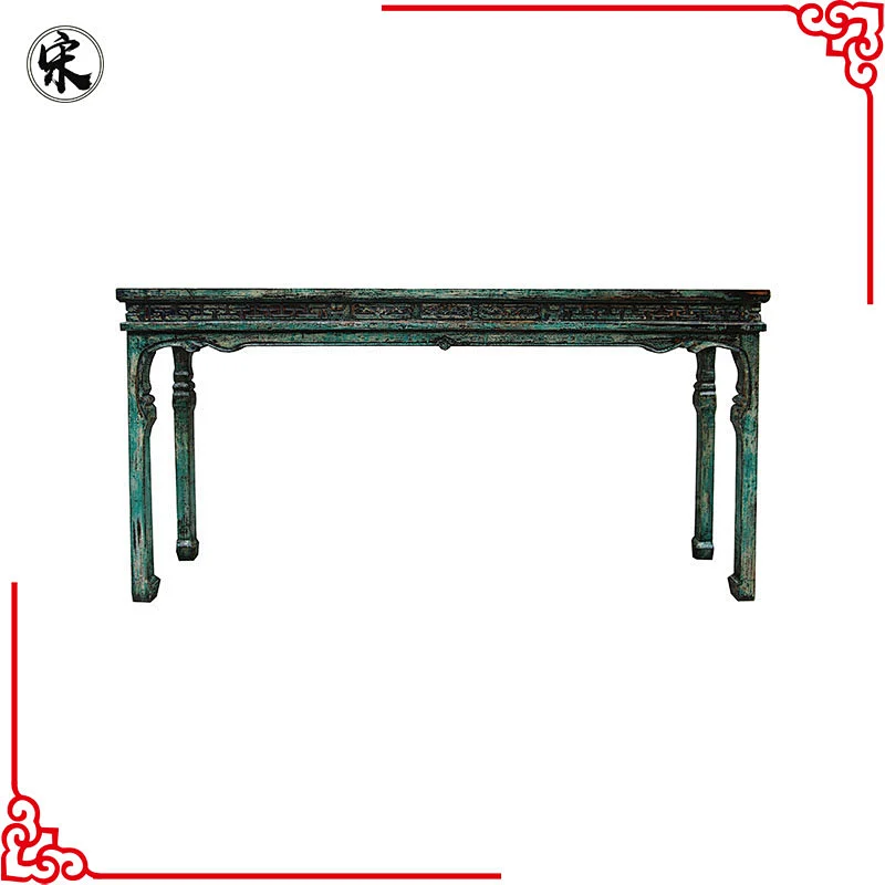 chinese antique lacquered distressed carving altar table living room furniture