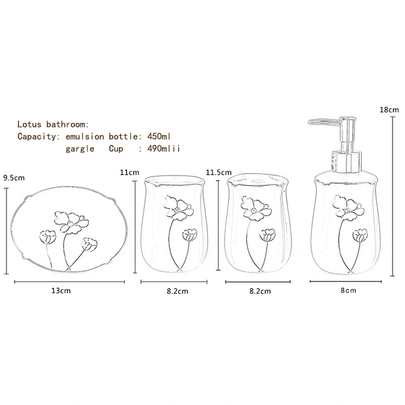 Five-piece sets Ceramics Bathroom Accessories Toothbrush Soap Cups for decorate