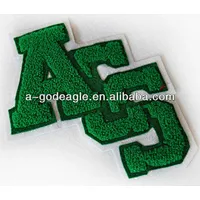 Chenille patches for clothing with laser-cut border heat seal backing excellent quality
