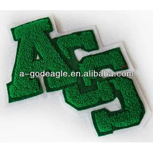 Chenille patches for clothing with laser-cut border heat seal backing excellent quality