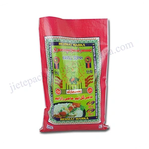 100% virgin plastic 25kg pp woven basmati rice packaging bag export Pakistan