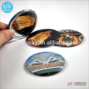 Guangzhou supplier tinplate round glass mirror