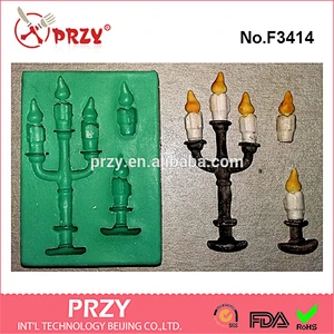 F3414 Festive candles cake mould silicone cake decoration tools fondant mold