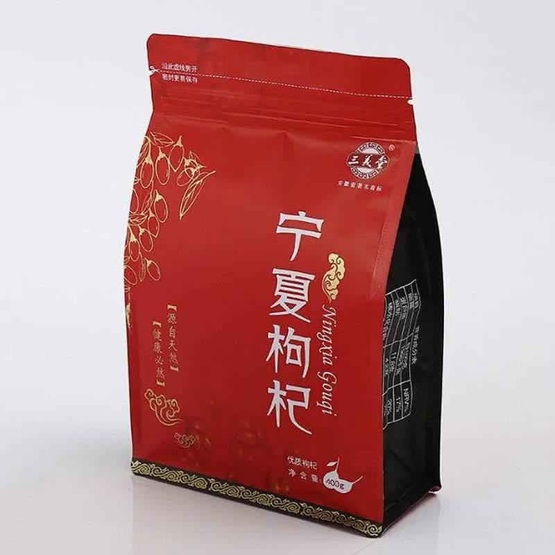 Red stereo packaging bag for Chinese wolfberry dates