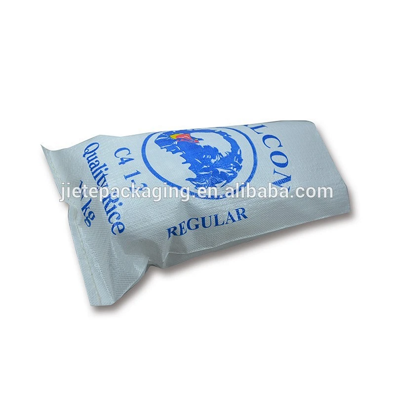 customized printing labels manufacture white pp woven rice bag