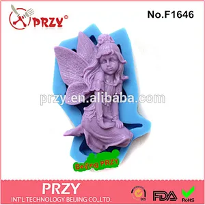 PRZY 2016 Hot sale angel decorative silicone molds for fondant
