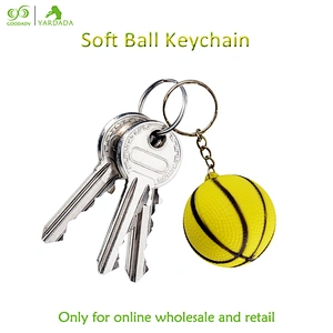 40mm diameter elastic ball children's toys, color PU basketball key chain, wallet pendant car pendant promotional gifts in stock