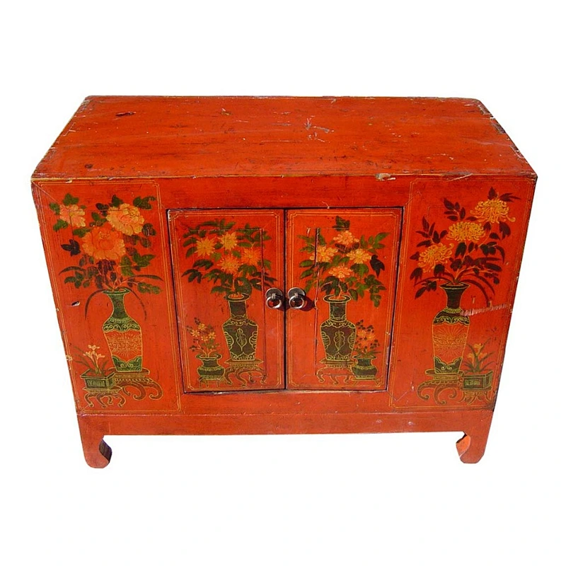 Chinese Antique Solid Wood Painting Cabinet
