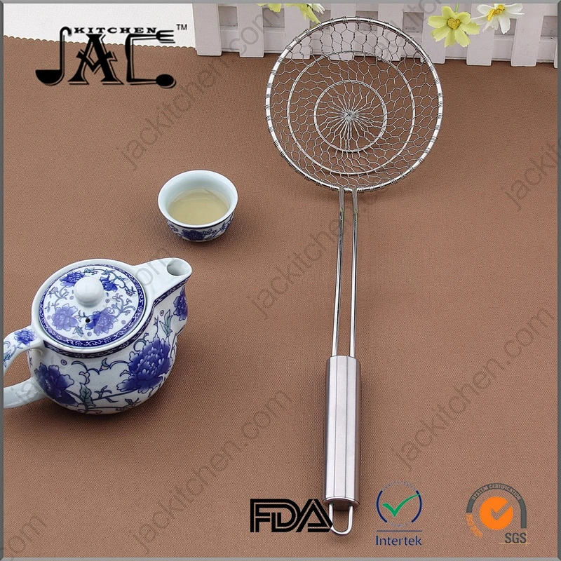 Long Handle Stainless Steel Mesh Skimmer Strainer