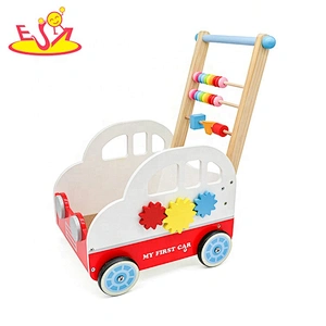 2019 New arrival toddlers wooden toy wagon for push along W16E133