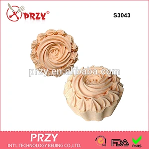 S3043 The new 3d flower cakecup shaped silicone soap mold