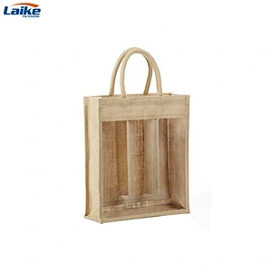 Wholesale Tote bag custom printed jute Wine Bag Jute Wine Bottle Bags jute hessian bags