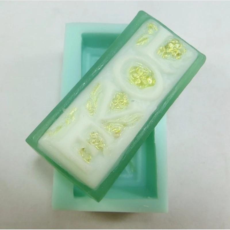 QT0031 LOVE alphabet rectangle soap molds handmade soap making moulds PRZY