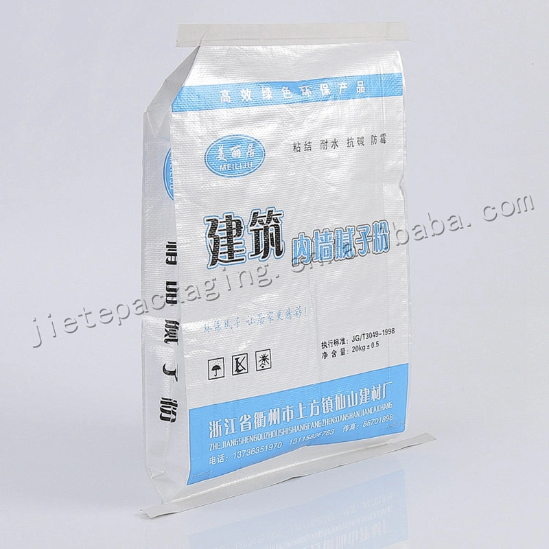 High quality self close white plastic bopp laminated pp woven cement bag 20kg