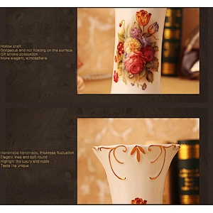 European style ceramic luxury home decoration crafts ornaments vase Flowers