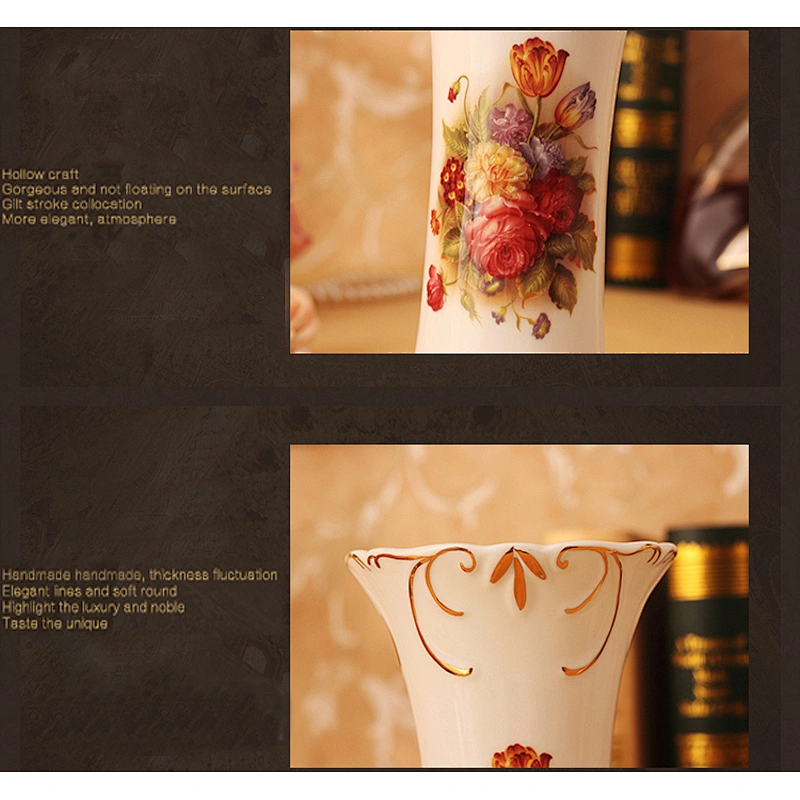 European style ceramic luxury home decoration crafts ornaments vase Flowers