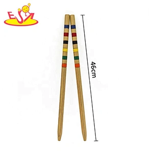 Premium garden 6 playe wooden kids croquet set for outdoor W01D018