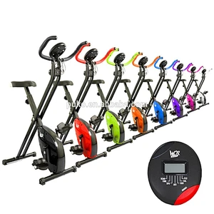 Red folding x magnetic exercise bike for household use