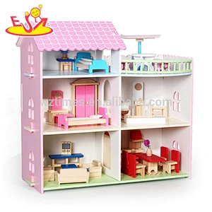 billig billig so tun, als spielen Sie aus Holz riesige Puppenhaus für Kinder W06A320