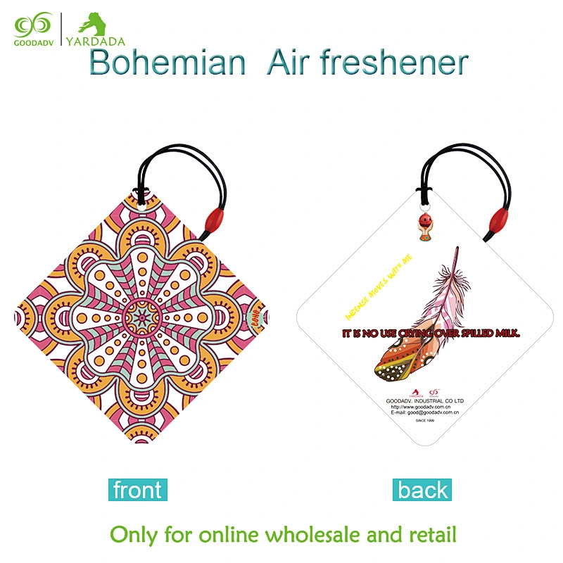 Pink lovely Bohemia style fragrant paper, hanging rearview mirror pendant, generous and beautiful air freshener in stock.